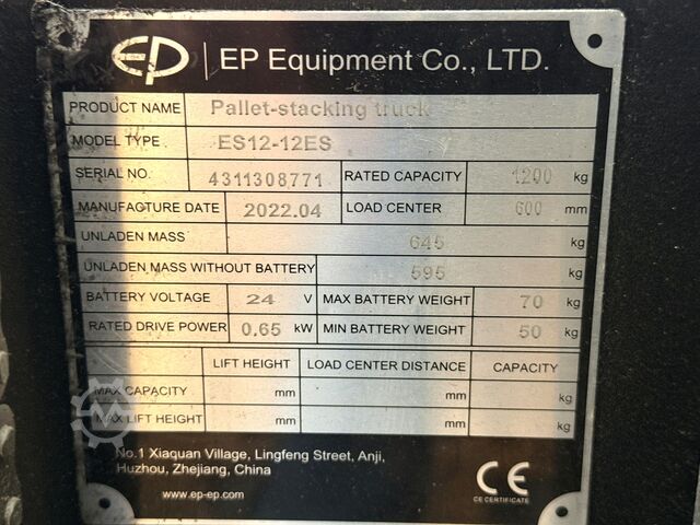 Electric pallet truck EP ES 12-12 ES