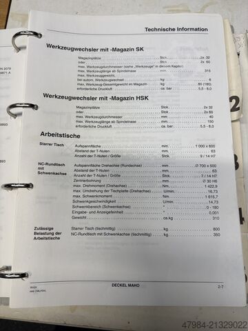 Universal-Bearbeitungszentrum DECKEL MAHO DMU 70 VL