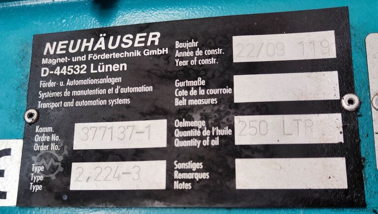 Magnetic belt,magnetic chip ejector NEUHÄUSER 2.224-3