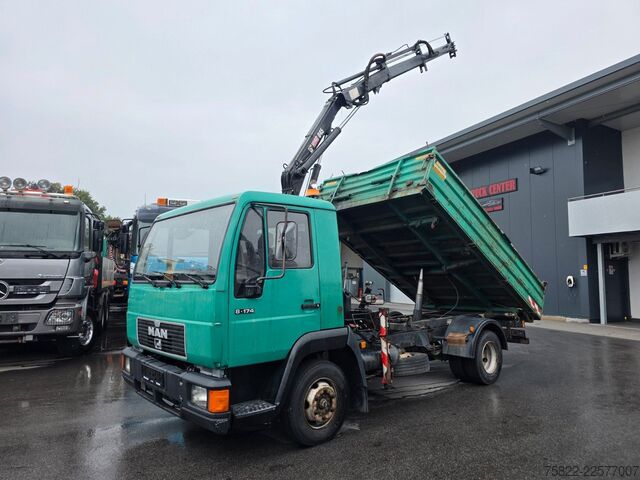 Tipper van MAN 8.174 / E3 / Kipper Kran Greifer / 2X AHK