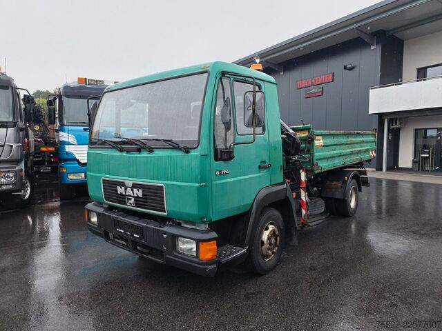 Tipper van MAN 8.174 / E3 / Kipper Kran Greifer / 2X AHK