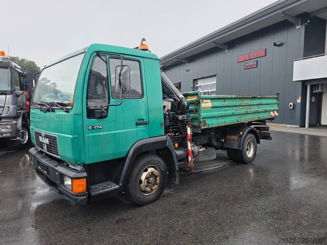 Tipper van MAN 8.174 / E3 / Kipper Kran Greifer / 2X AHK