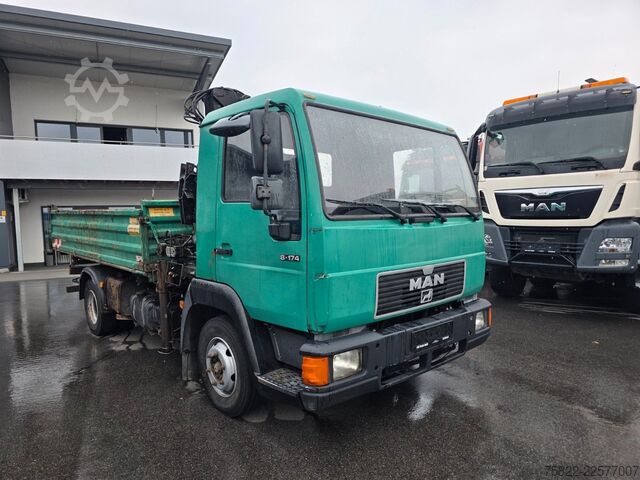 Tipper van MAN 8.174 / E3 / Kipper Kran Greifer / 2X AHK