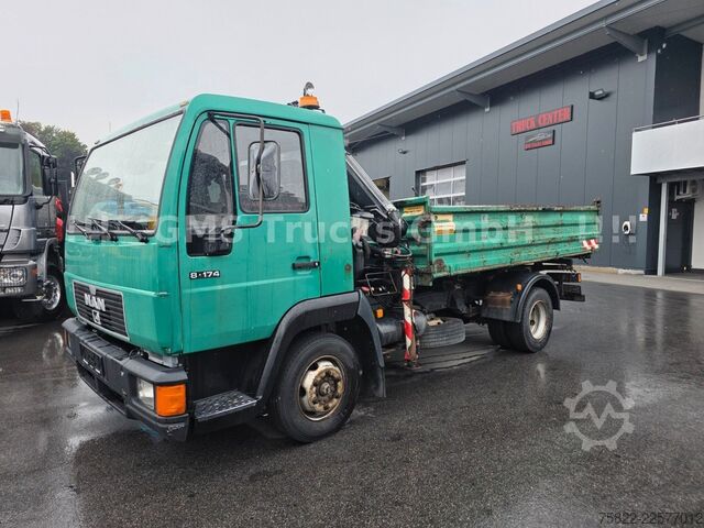 Dreiseitenkipper MAN 8.174 / E3 / Kipper Kran Greifer / 2X AHK