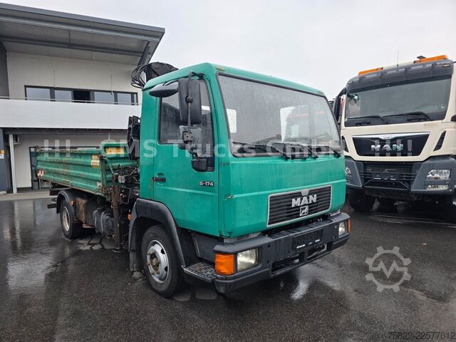 Dreiseitenkipper MAN 8.174 / E3 / Kipper Kran Greifer / 2X AHK