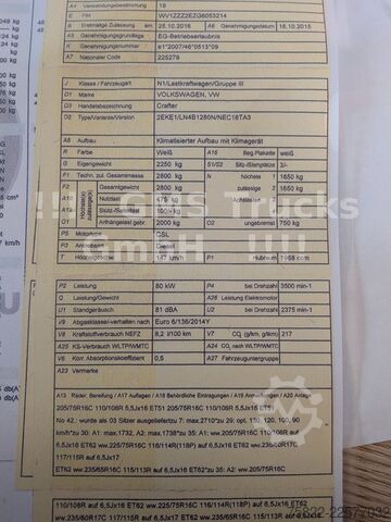 Refrigerator body van VW Crafter / Carrier / Klima / 3 Sitze