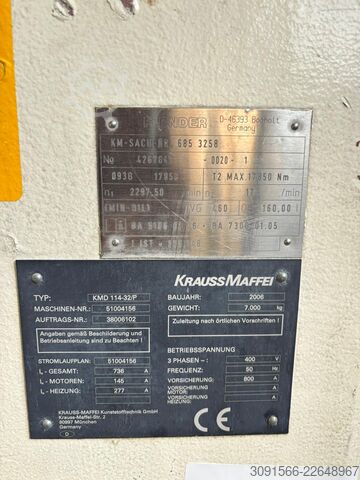 Twin-screw extruder KraussMaffei KMD 114-32