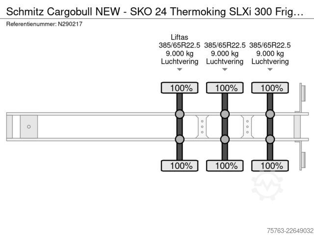 Refrigerated/frozen transport Schmitz Cargobull NEW - SKO 24 Thermoking SLXi 300 Frigo - Hooks/...