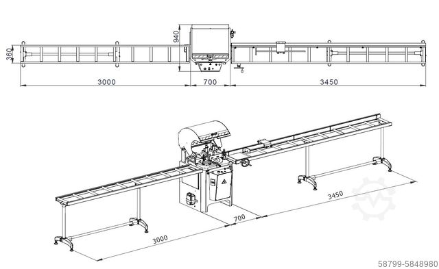 Semi-automatic aluminum circular saw  Plantec UK 352 HA