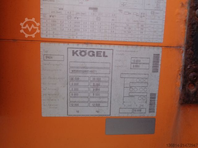 Auflieger mit Pritsche & Plane KÖGEL SN24 MEGA 435/50 R19,5 SAF