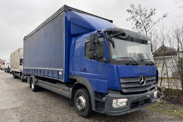 Flatbed truck with tarp MERCEDES-BENZ ATEGO 1530 * SCHLAFKABIN *LBW 2 T * AUTOMATIK