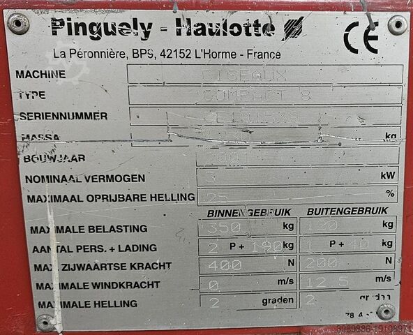 Scissor lift Pinguely - Haulotte Ciseaux Compact 8