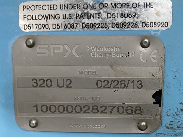 Produktpumpe, Typ 320-U2 Waukesha SPX Productpomp, Type 320-U2
