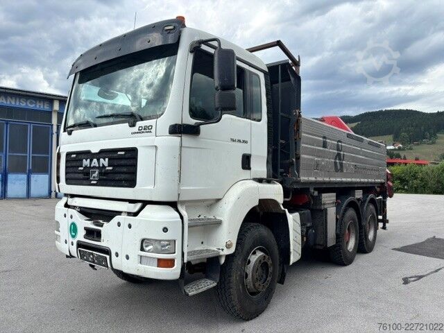 Three-sided tipper truck MAN TGA 26.350 3-Seitenkipper+Kran