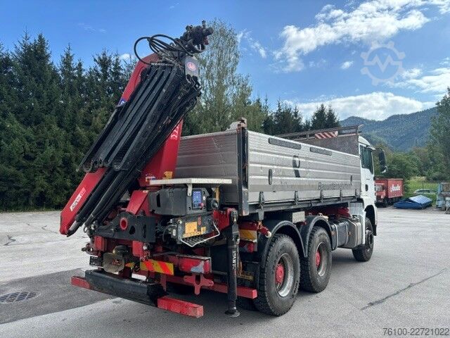 Three-sided tipper truck MAN TGA 26.350 3-Seitenkipper+Kran