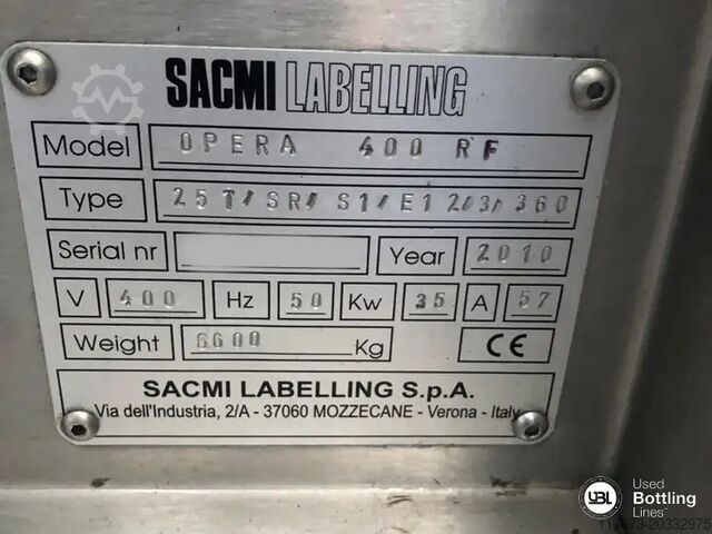 Labeling Machine Sacmi Opera 400