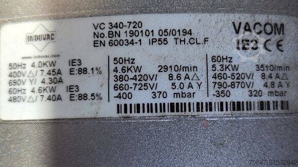 Dry air dryer with vacuum pump Motan Luxor LA/8-200