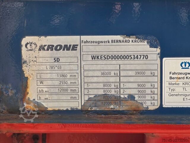 Auflieger mit Arbeitsbühne KRONE SD * PLATEAU * BPW * STAHLMATTEN