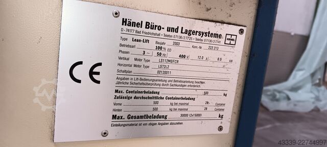 Storage lift Haenel 1300-825
