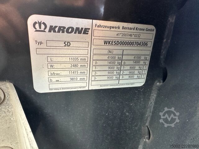 Container transportation Krone 40FT High Cube Chassis / BPW / drum / NL-chassi...