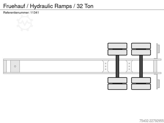 Semi-Tieflader Fruehauf / Hydraulic Ramps / 32 Ton