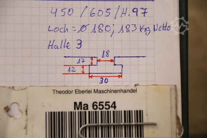 Aufspannplatte mit T Nut unbekannt 605/450/H97 mm