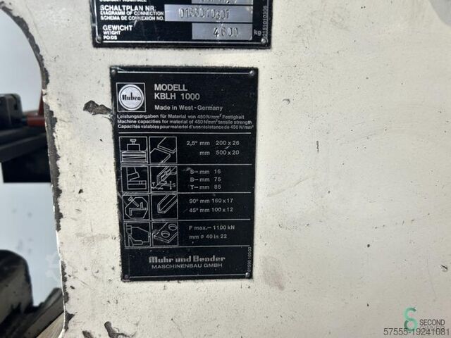 Punch-shear machines Mubea KBLH1000 Mubea KBLH1000