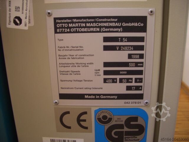 Abrichthobel Martin T 54