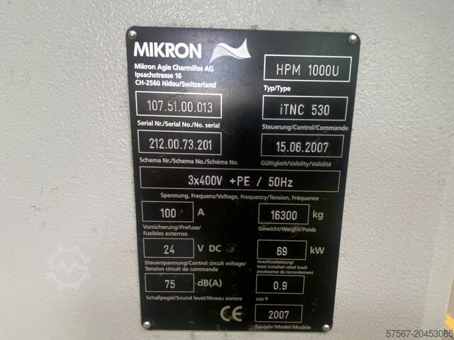 CNC-Universal-Bohr- und Fräsmaschine Mikron HPM1000U