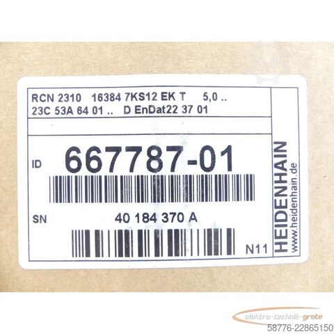 Component Heidenhain RCN 2310 16384 7KS12 EK T ID 667787-01 SN 40184370A