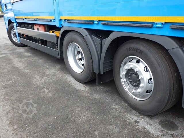 Flatbed truck with tarp MAN TGX 26.460 LL L-Fhs./Pritsche/LBW/Lenkachse/Ret.