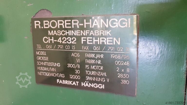 Mot. guillotine shear HÄNGGI AOS 3100-8