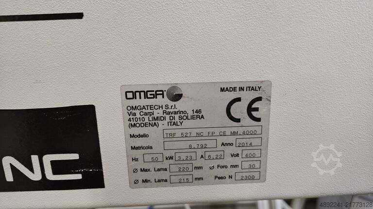 Double cross cut saw Omga TRF 527 NC FP CA MM.4000