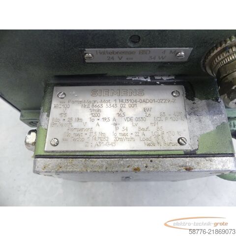 Control unit Siemens 1HU3104-0AD01-0ZZ9 - Z Motor SNE8663534302001 mit 1HU1052 20mVmin Tacho