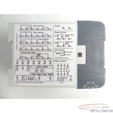 Component ABB 2TLA010026R0000 Sicherheitsrelais RT6 SN: 18345 - ! -