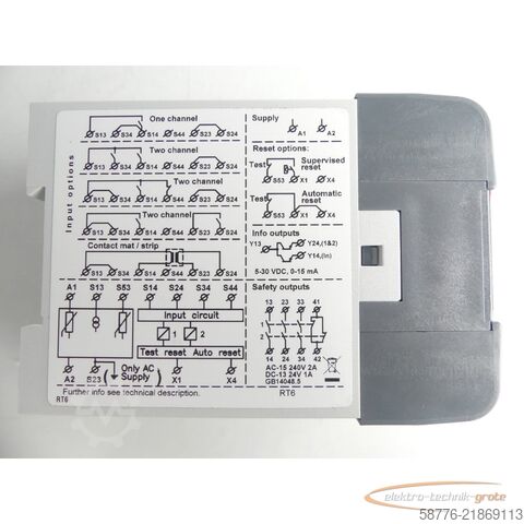 Component ABB 2TLA010026R0000 Sicherheitsrelais RT6 SN: 18475 - ! -