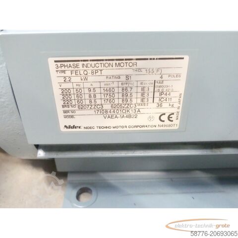 Control unit Nidec FELQ-8PT mit Nachi UVD-11A-A2A2-22-4-6308H + VDR-11B-1A2-1A2-U-22