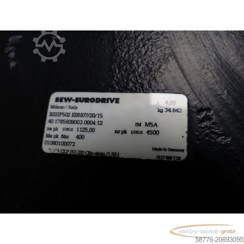 Control unit SEW-Eurodrive BSHF502 EBH07/20/15 Getriebe SN: 40.1785609003.0004.12