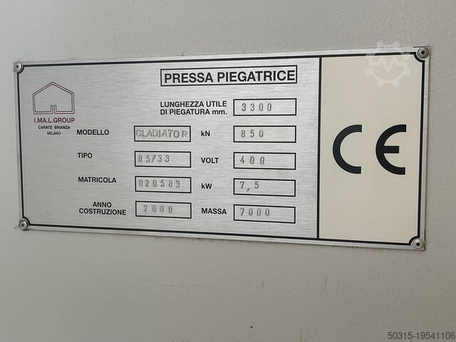 IMAL hydraulic press brake 3000x100 tons  