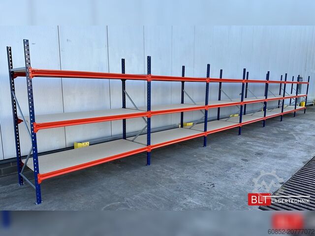 Weitspannregal ca. 28,55 lfm. Weitspannregale H: 200 cm T: 80 cm , 400 kg Fachlast , 3 Ebenen