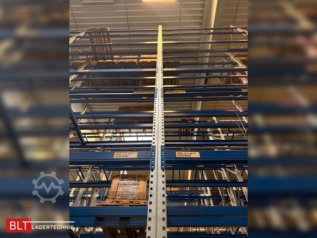 Schwerlastregal Industrieregal Hochregal SSI Schäfer PR600 – 14,10 lfm, Höhe 4,9m Boden + 2 Ebenen | Fachlast bis 3500 kg