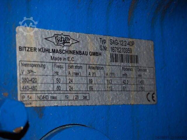 Three-compressor refrigeration unit Linde, Bitzer VHM 316-4521, S4G-12.2-40P, S4G-12.2 Y