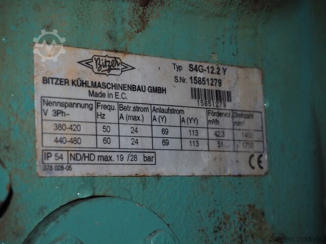 Three-compressor refrigeration unit Linde, Bitzer VHM 316-4521, S4G-12.2-40P, S4G-12.2 Y