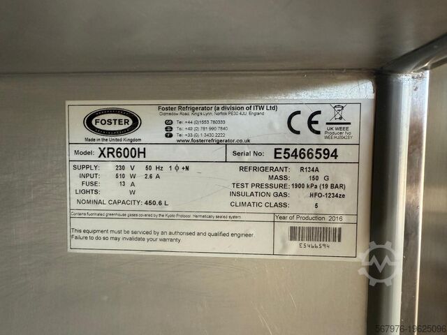 Refrigerator Foster Refrigerator Foster Refrigerator Extra XR600H