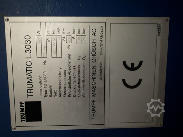 Laserschneidmaschine TRUMPF TRUMATIC L3030