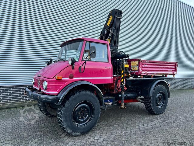 Crane truck Unimog 416/U1100 Hiab kraan, Werner lier