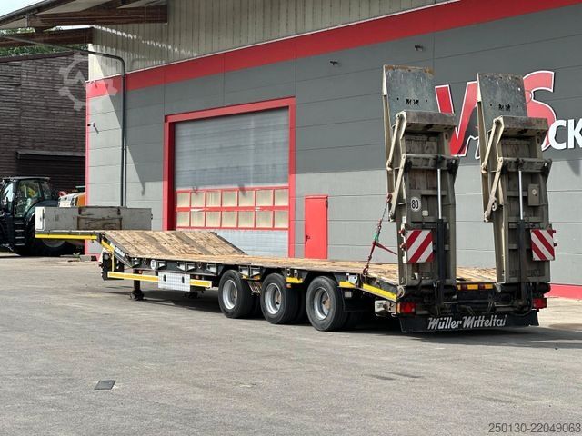 Low loader semitrailer MÜLLER-MITTELTAL TS3 Profi 30,0 Tieflader mit NLA & hydr. Rampen