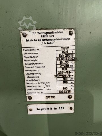 Table boring mill UNION BFT 130