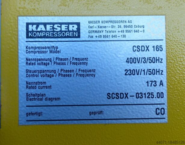 Schraubenkompressor Kaeser CSDX165 Kaeser CSDX165