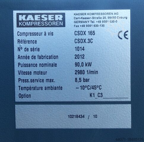 Screw compressor Kaeser CSDX165 Kaeser CSDX165